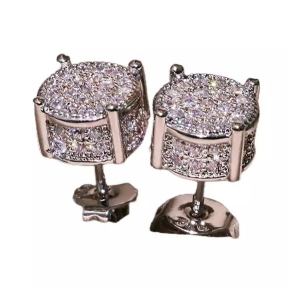 925 sterling silver Rhinestone Stud Earrings - Picture 4 of 4